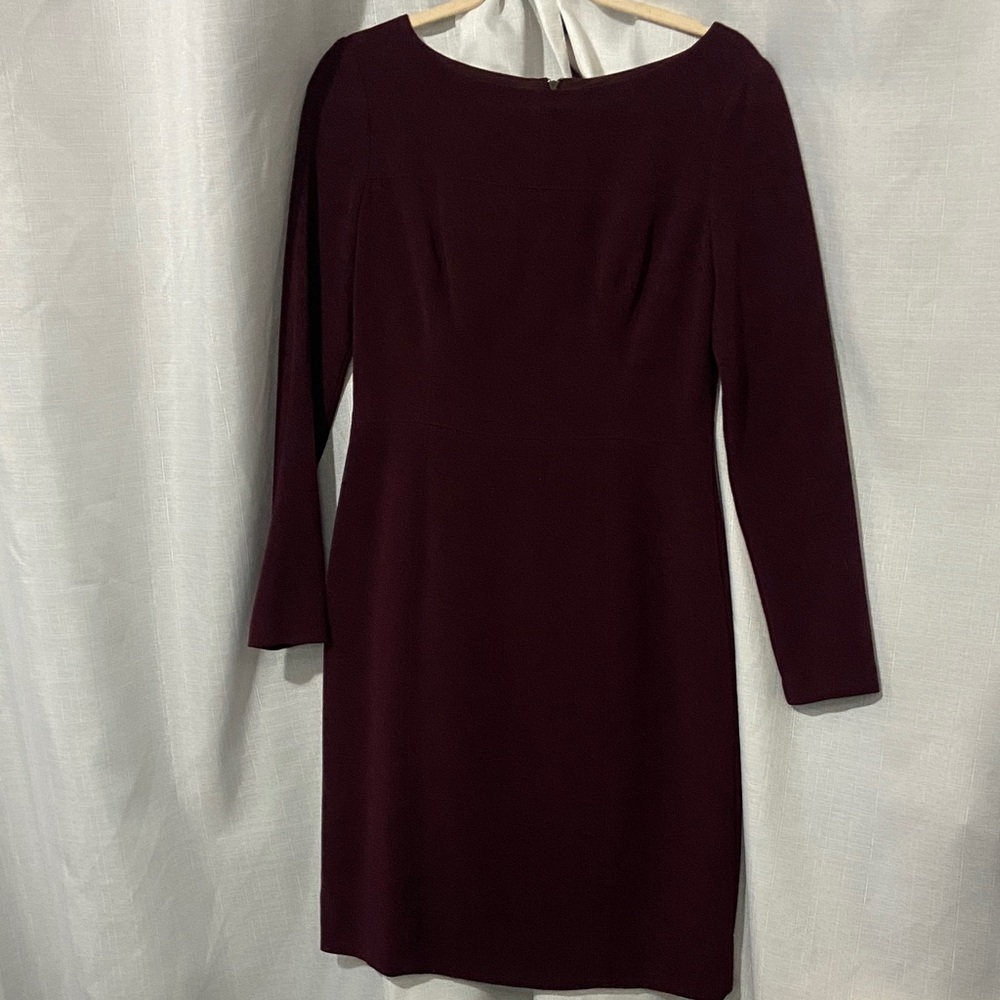 Anne Klein Deep Burgundy Long Sleeve Dress